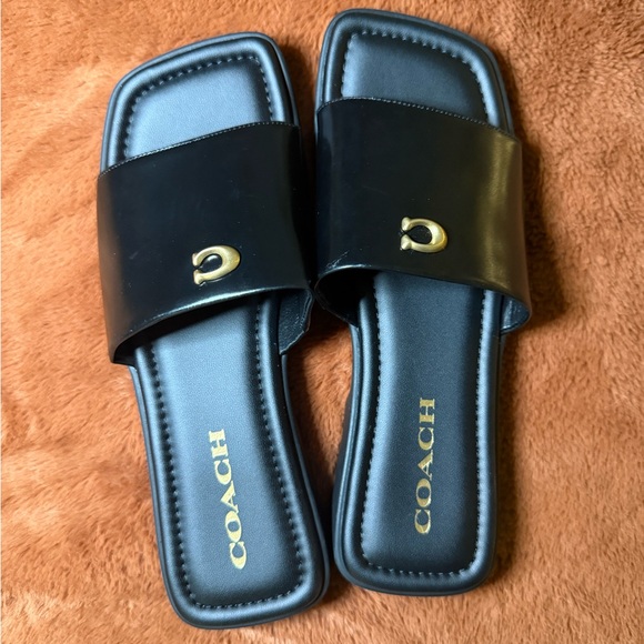 Coach Florence Leather Slides size 6.5 - Picture 1 of 6
